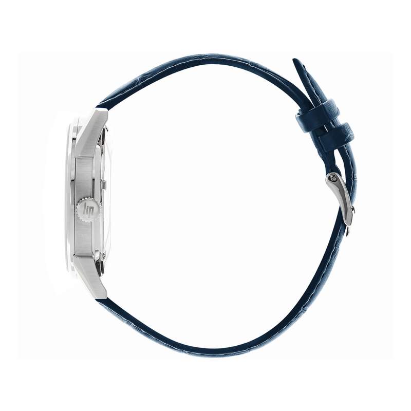 Montre Lip mixte acier cuir bleu - vue 2