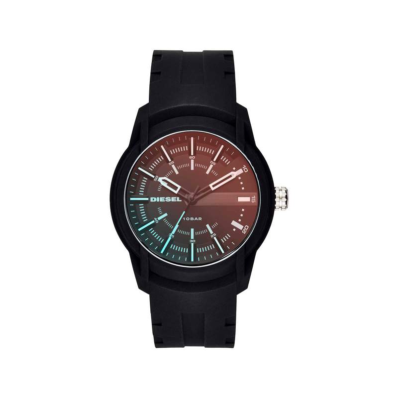 Montre Diesel homme acier noir silicone - vue 1