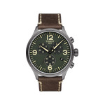 Montre Tissot homme chronographe acier cuir marron - vue 1
