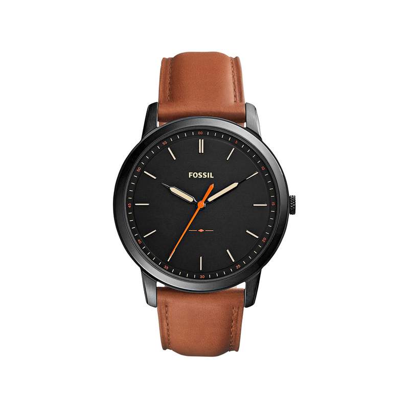 Montre Fossil The Minimalist homme acier cuir brun - vue 1