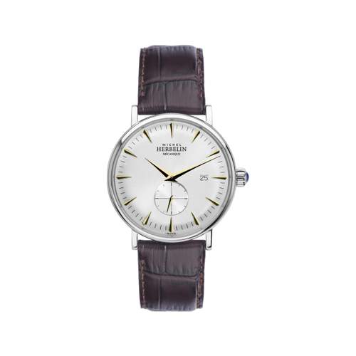 Montre Herbelin homme Inspiration 1947 homme acier bracelet cuir marron