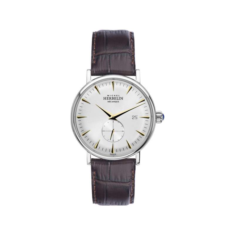 Montre Herbelin homme Inspiration 1947 homme acier bracelet cuir marron - vue 1