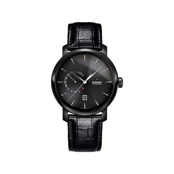 Rado-horloge voor dames en heren, automatisch, keramiek en zwart leer