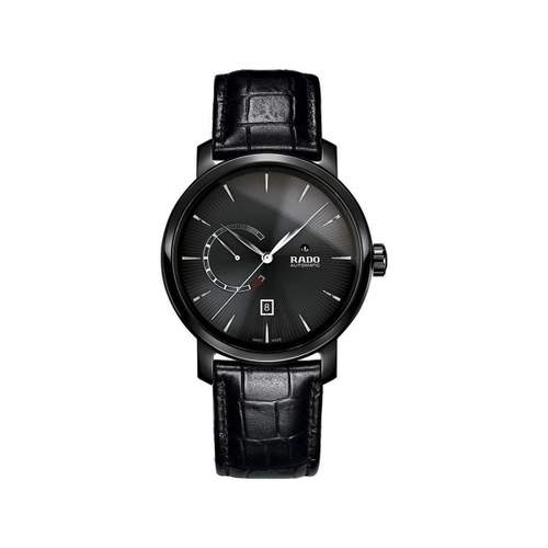 Rado-horloge voor dames en heren, automatisch, keramiek en zwart leer
