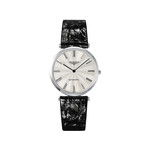 Montre Longines homme acier cuir noir - vue 1