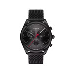 Montre TISSOT T-CLASSIC PR100 homme cadran noir bracelet PVD noir - vue 1