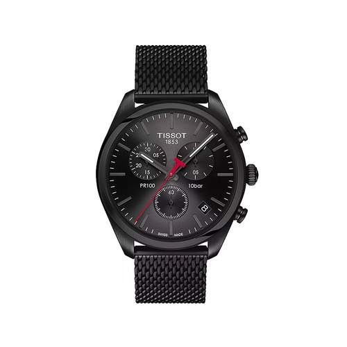 TISSOT T-CLASSIC PR100 men's watch black dial black PVD bracelet
