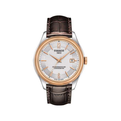 Montre Tissot homme automatique acier doré cuir