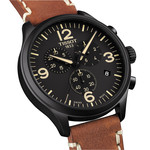 Montre Tissot homme chronographe acier cuir - vue D1