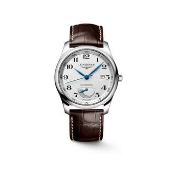 Longines master collection automatisch grijs horloge leren band