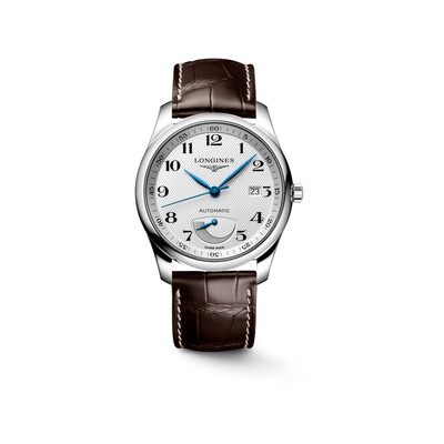 Montre longines master collection automatique grise bracelet cuir