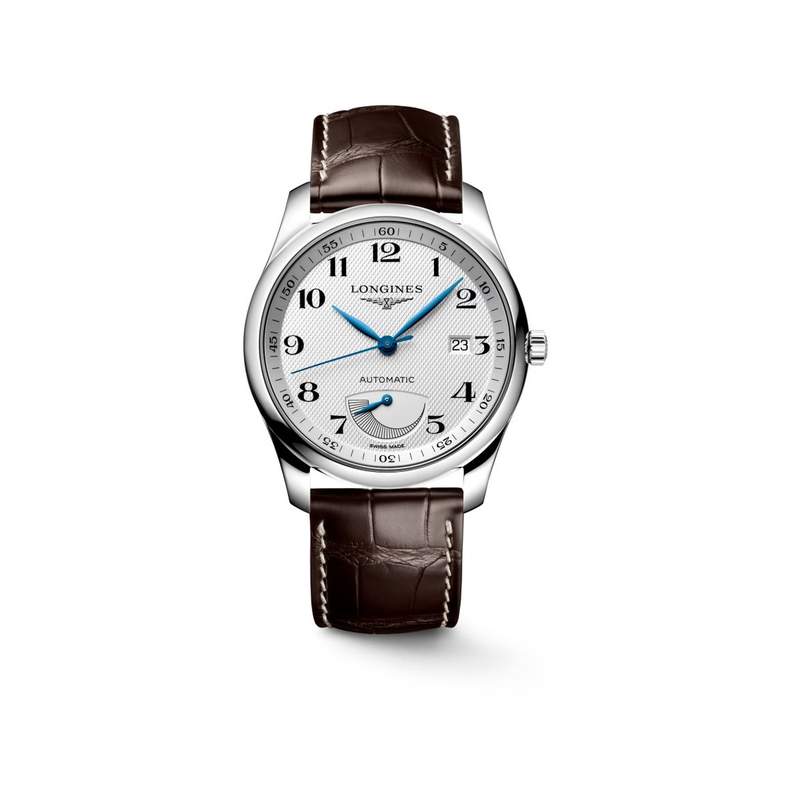 Montre longines master collection automatique grise bracelet cuir - vue 1