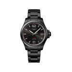 Montre Longines homme acier noir - vue 1