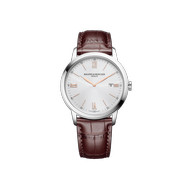 Montre Baume et Mercier homme acier cuir marron
