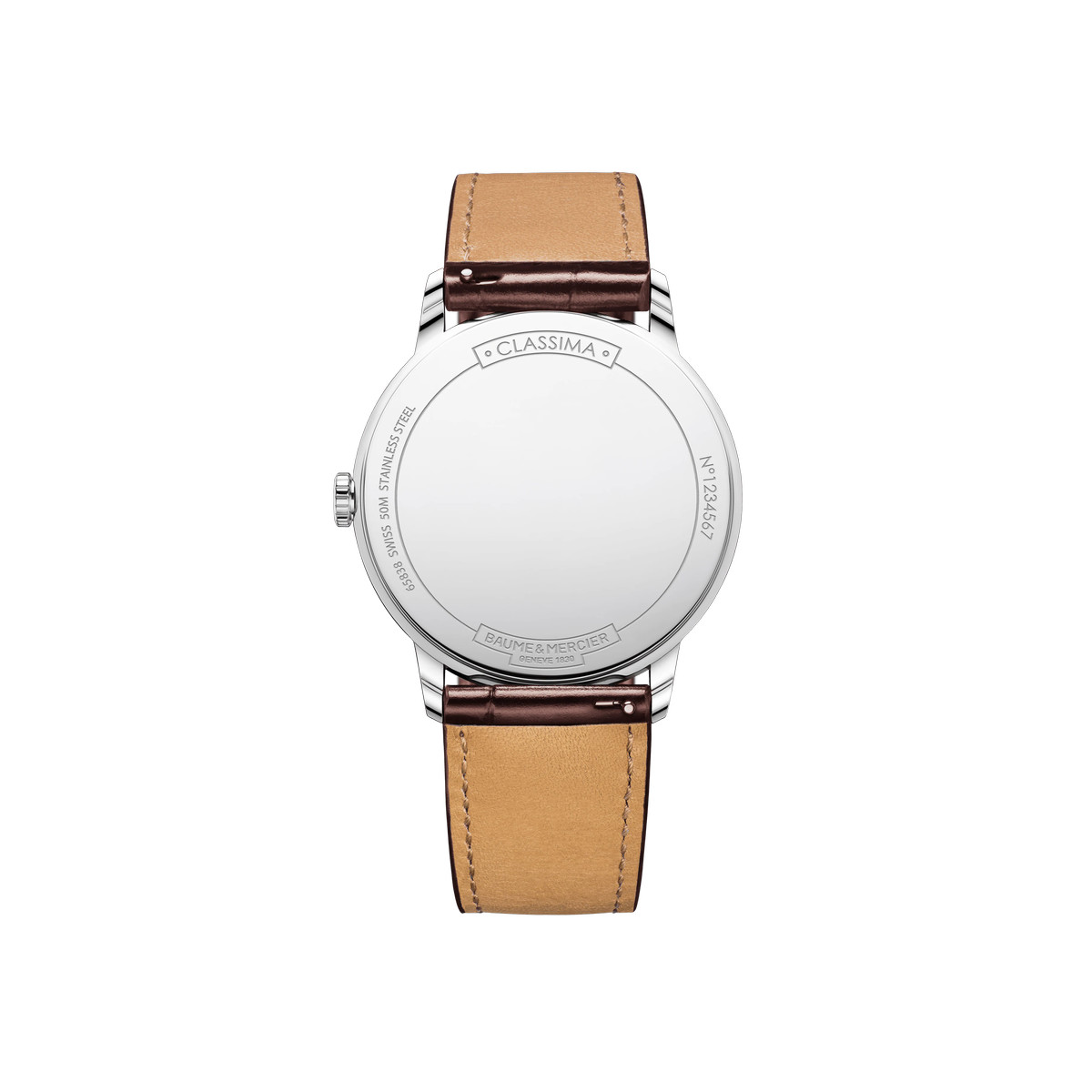 Montre Baume et Mercier homme acier cuir marron - vue 3