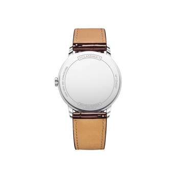 Montre Baume et Mercier homme acier cuir marron