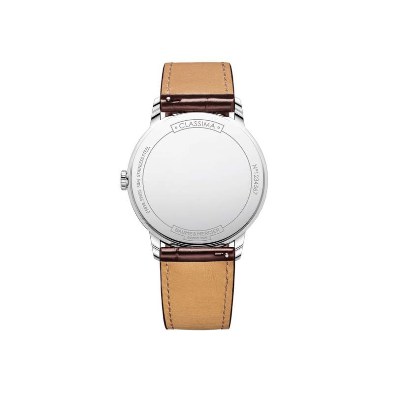 Montre Baume et Mercier homme acier cuir marron - vue 3