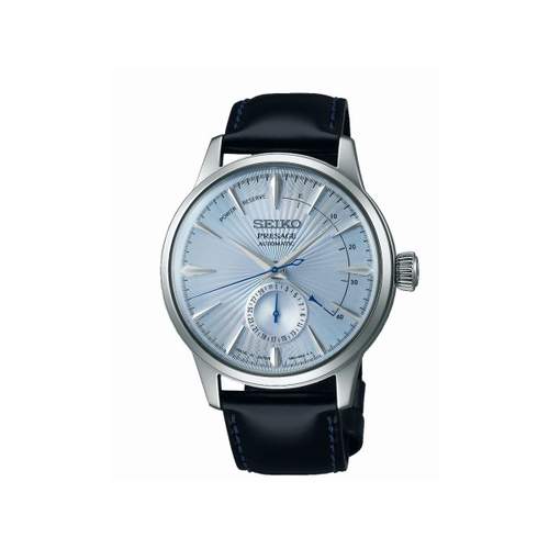 Montre Seiko homme automatique acier cuir noir