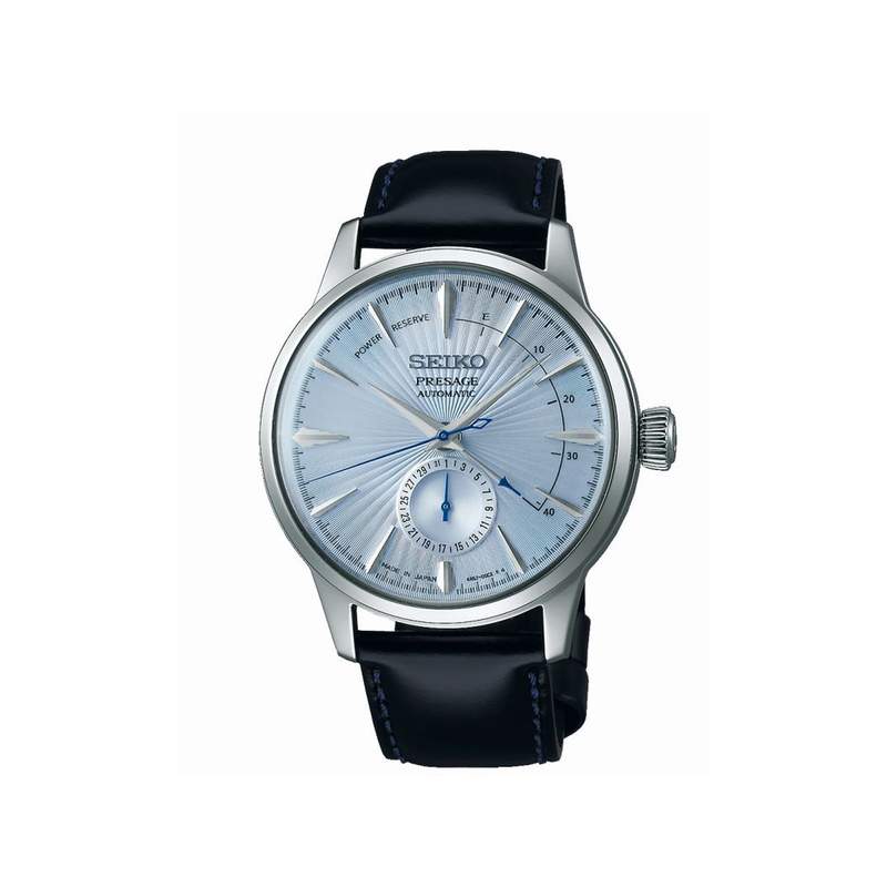 Montre Seiko homme automatique acier cuir noir - vue 1