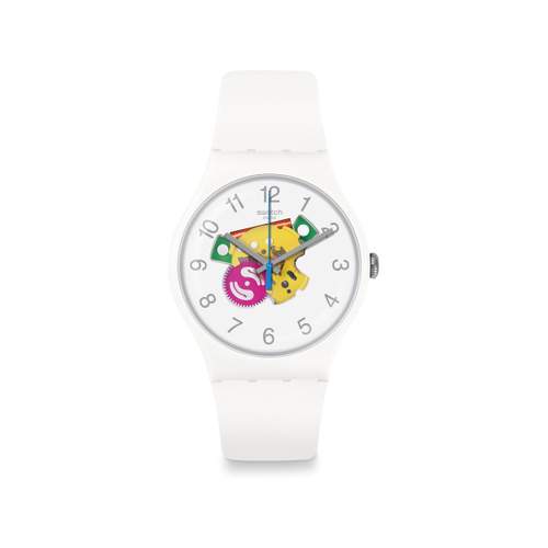 Montre Swatch mixte plastique silicone blanc
