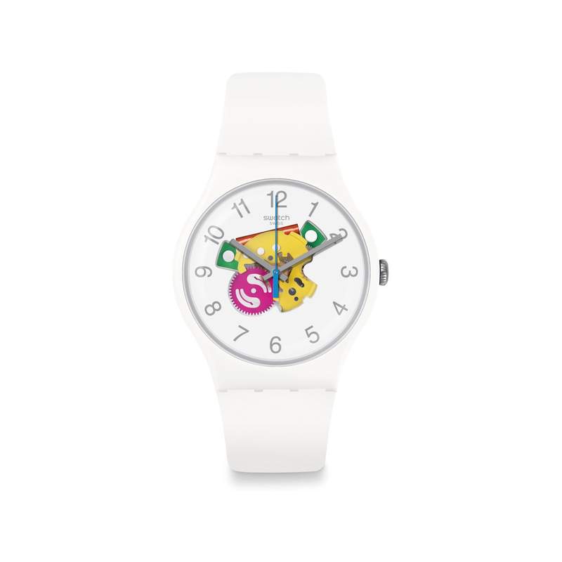 Montre Swatch mixte plastique silicone blanc - vue 1