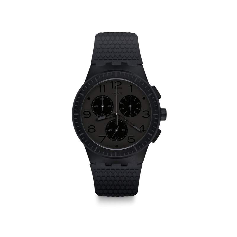 Montre Swatch homme chronographe plastique noir - vue 1