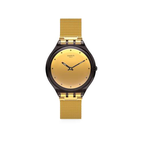 Swatch men's watch gold-plated steel plastic