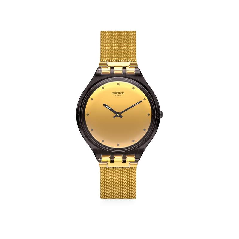 Montre Swatch homme plastique acier doré - vue 1