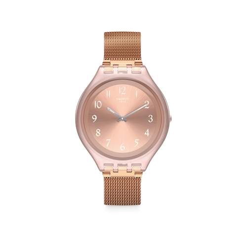 Montre Swatch femme plastique acier doré