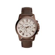 Montre Fossil homme chronographe acier cuir marron