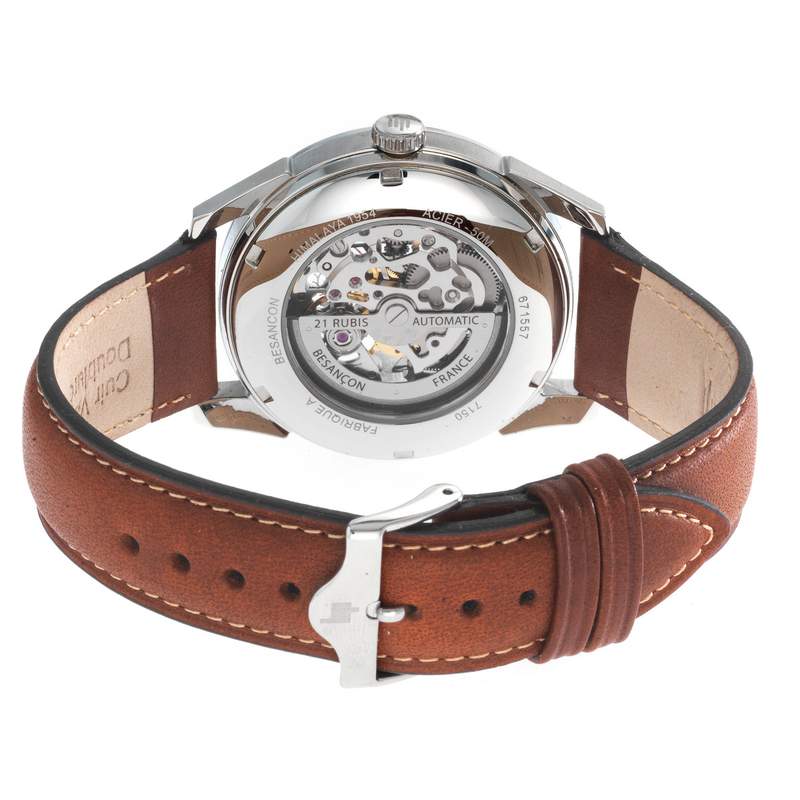 Montre Lip mixte squelette automatique acier cuir - vue 3