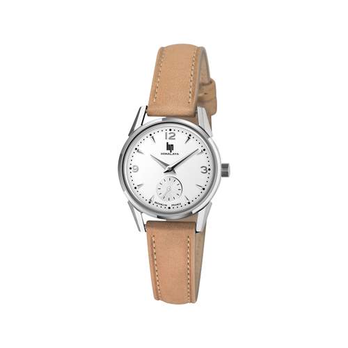 Lip mixed steel and leather watch