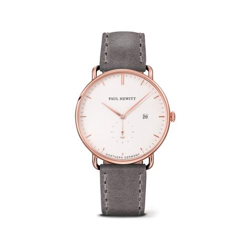 Montre Paul Hewitt homme acier doré cuir