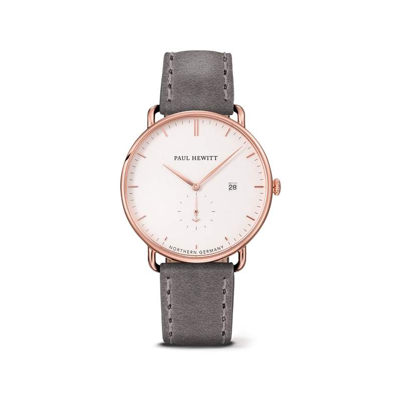 Montre Paul Hewitt homme acier doré cuir - vue 1