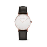 Montre Paul Hewitt mixte acier doré rose cuir noir - vue 1