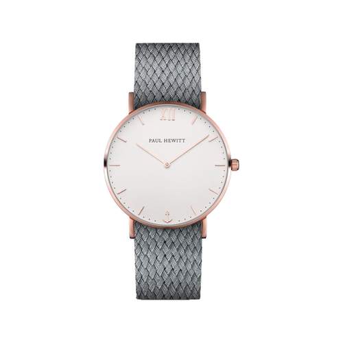 Montre Paul Hewitt mixte acier doré rose perlon