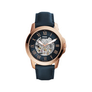 Montre Fossil homme automatique acier cuir bleu
