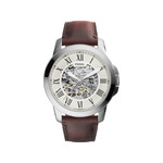 Montre Fossil homme acier cuir marron - vue 1