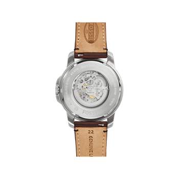 Montre Fossil homme acier cuir marron