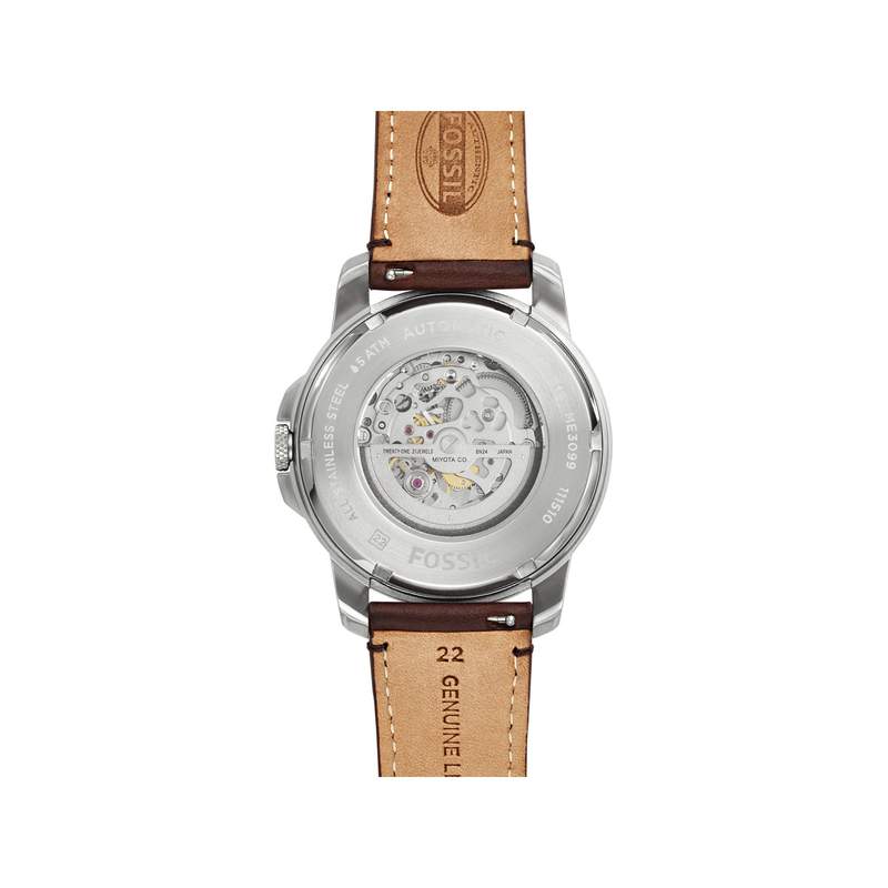 Montre Fossil homme acier cuir marron - vue 2