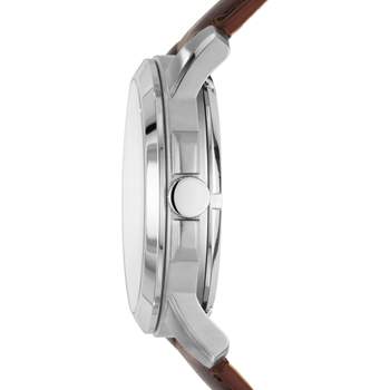 Montre Fossil homme acier cuir marron