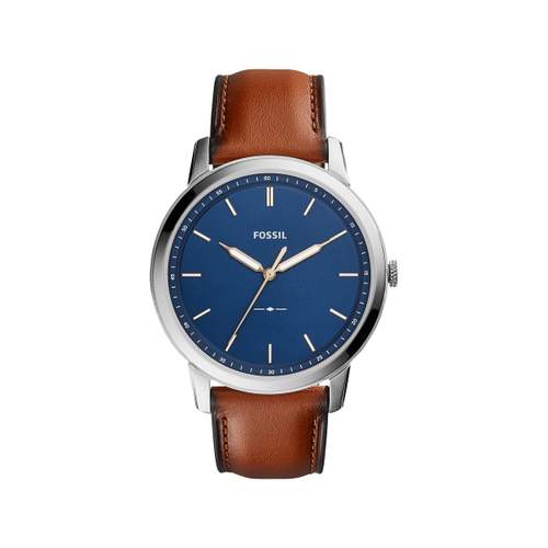 Montre Fossil Minimalist homme acier bracelet cuir marron cuir marron