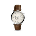 Fossil Men's Chronograph Watch in Steel and Leather - View 1