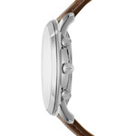 Fossil men's chronograph steel leather watch - view 3