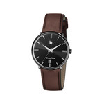 Montre Lip mixte acier cuir marron - vue 1