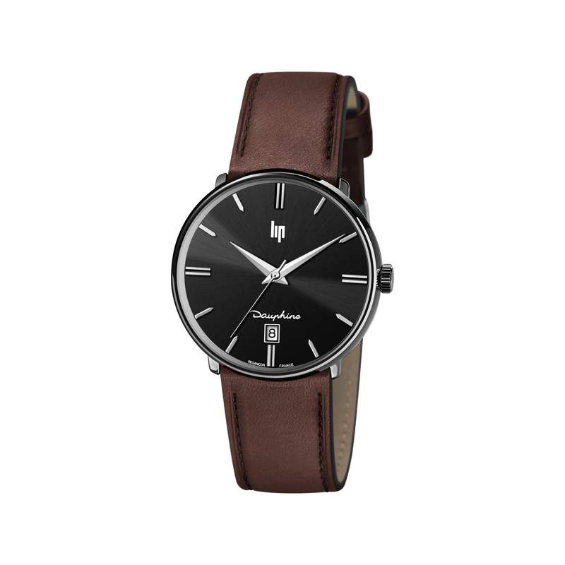 Montre Lip mixte acier cuir marron - vue 1