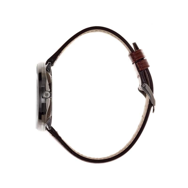 Montre Lip mixte acier cuir marron - vue 2