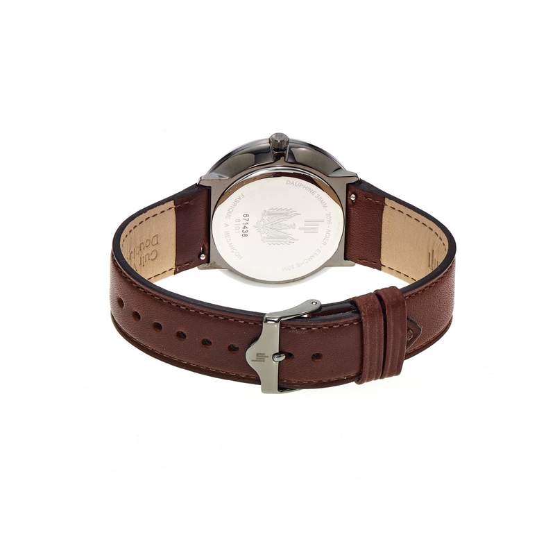 Montre Lip mixte acier cuir marron - vue 3