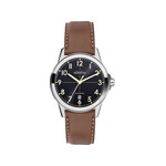 Montre Herbelin Ambassade homme automatique acier bracelet cuir marron - vue 1