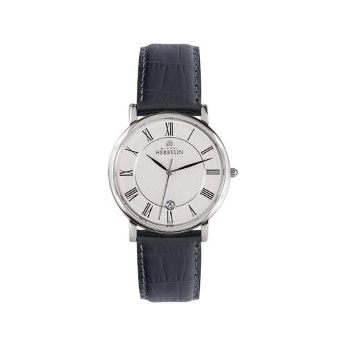 Montre Herbelin Classique homme acier bracelet cuir noir